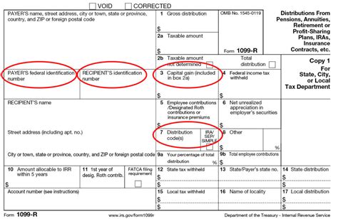 what's 1099 r code explanations